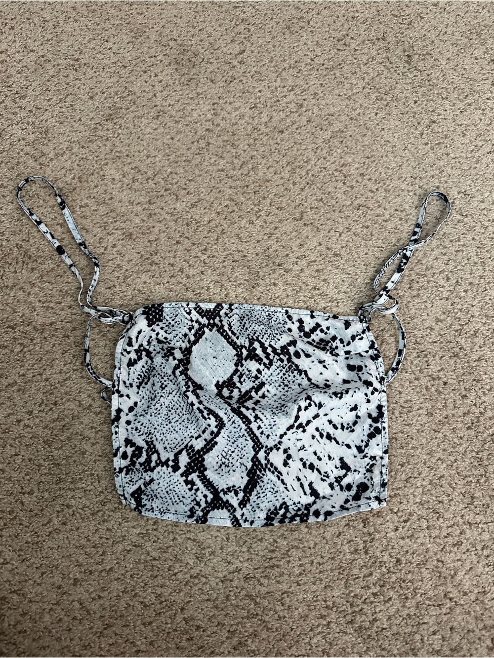 Princess Polly Black & White Snake Print Cami Top